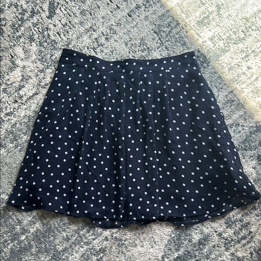 Navy Polka Dot Skirt